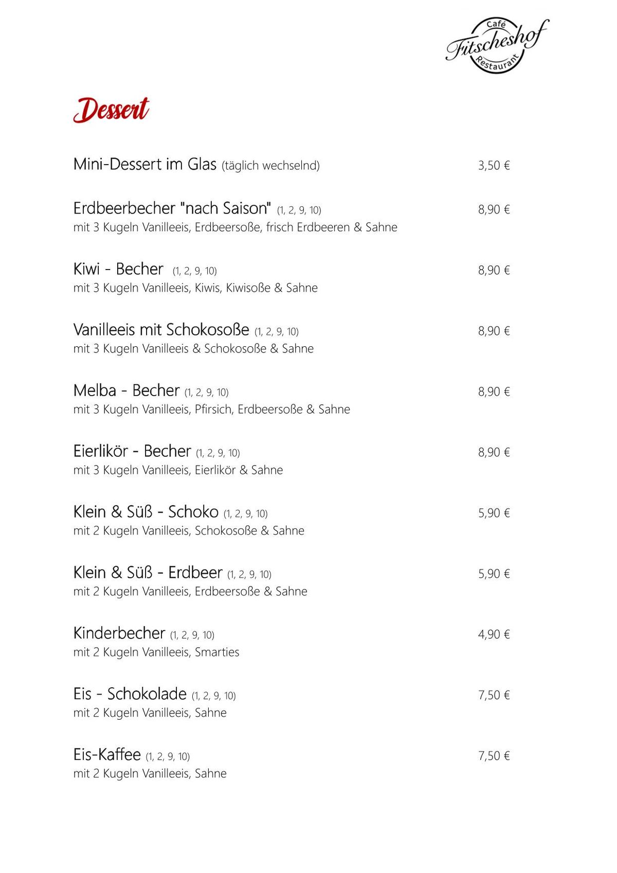 Speisekarte 2026 - 09