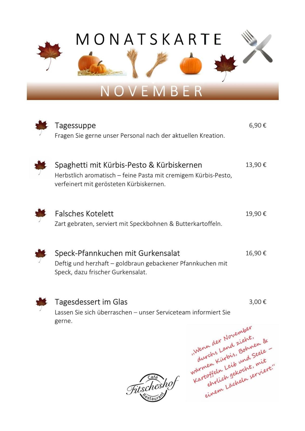 Monatskarte November 2025